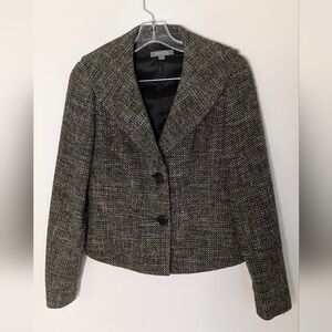 Ann Taylor Women's Tweed Wool Brown 2 Pc Suit Set Skirt Sz 4 Jacket Size 6